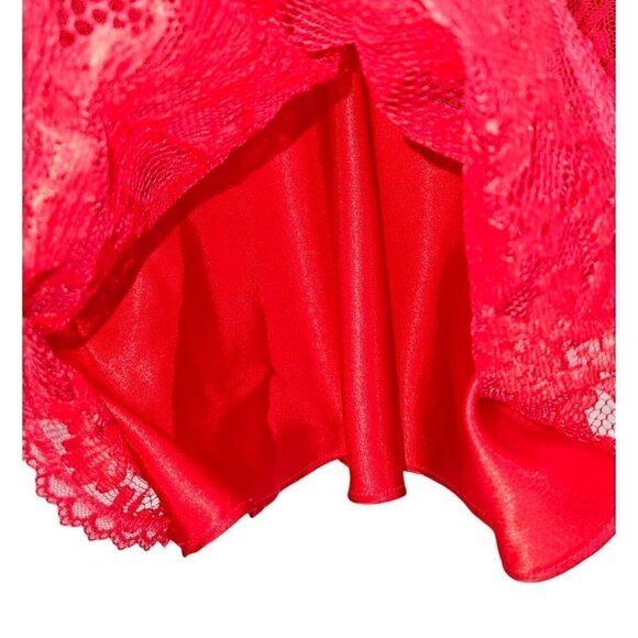 VTG Victorias Secret Lingerie Sz S 2 4 Red Teddy Lace Strappy Lined Sexy Elegant - Picture 6 of 13
